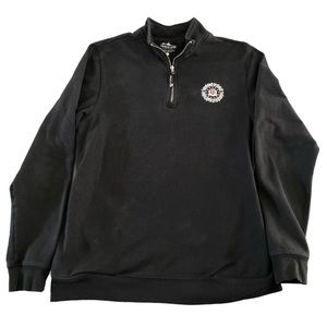 Charles River 1/4 Zip Black Long Sleeve Pullover Dept of Justice FBI Mens M